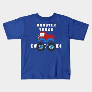 illustration of monster truck with cartoon style. Kids T-Shirt